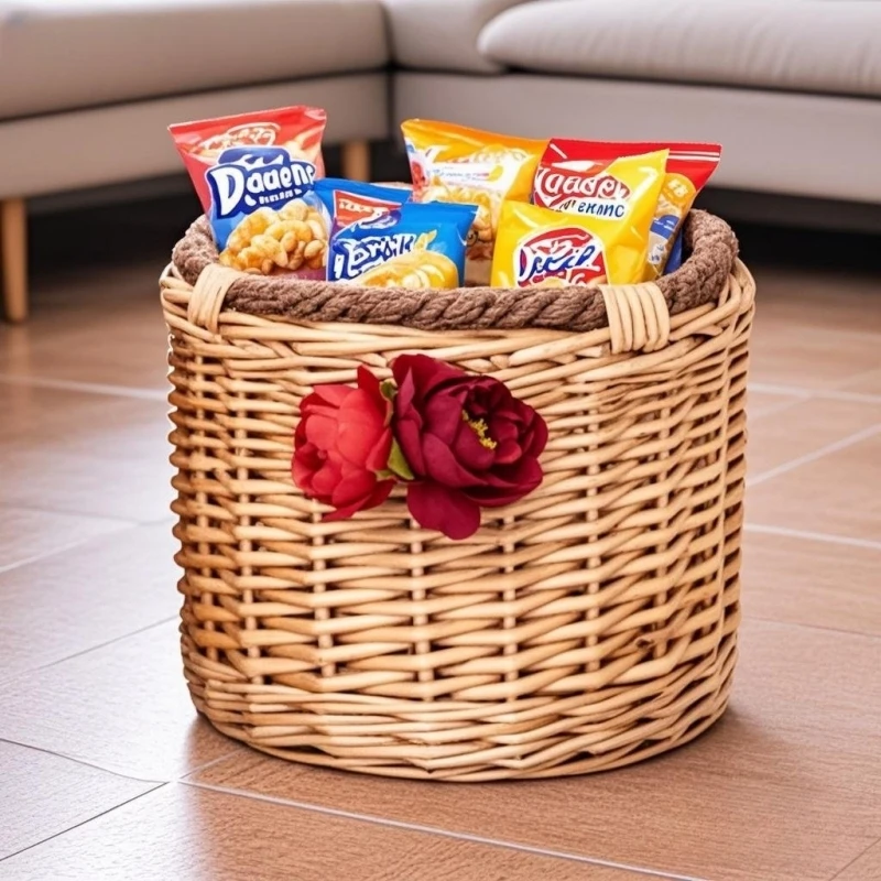 Zylindrische Weidenlagerungskörbe mit Blumenkorbkorb Juwel 1