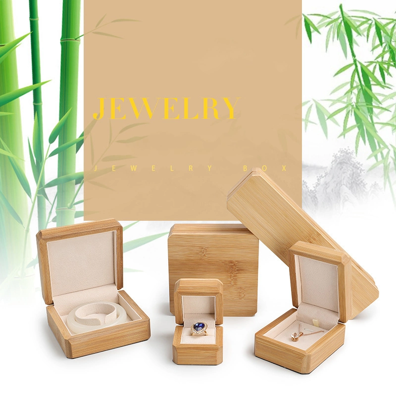 Creative bamboo wooden round corner jewelry box jewelry ring earrings bracelet necklace beads jewelry gift solid wood packaging box 1