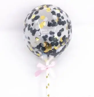 Magic Lights Black Glitter Balloon Cake Decoration Picks 1