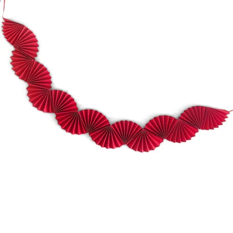 Luci magiche ventilatori di carta rossa ghirlanda per forniture per feste di compleanno 3d decorazioni per feste di addio al nubilato 1