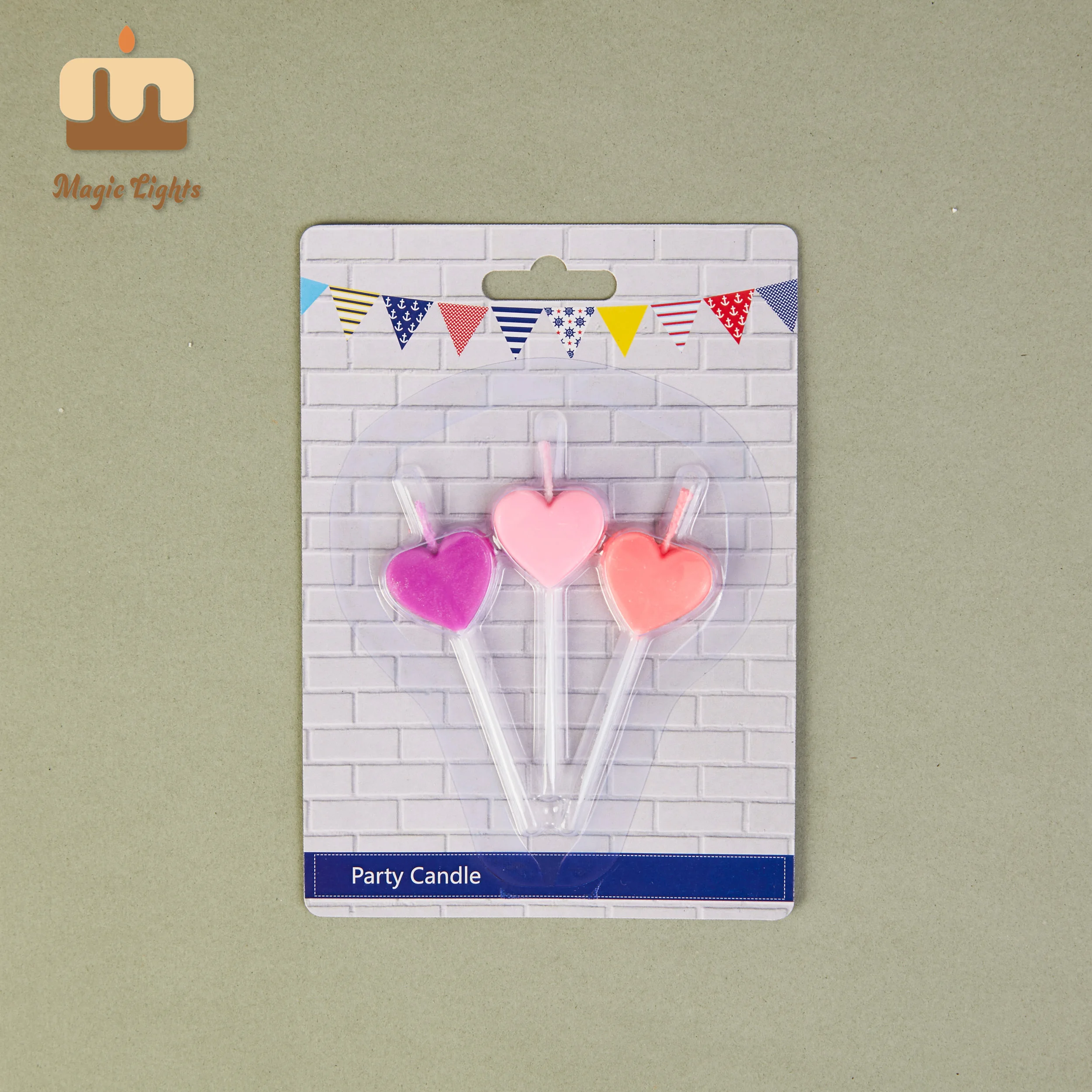 Magic Lights 2cm 3-Color Heart Flame Celles for Girls 'Party 1