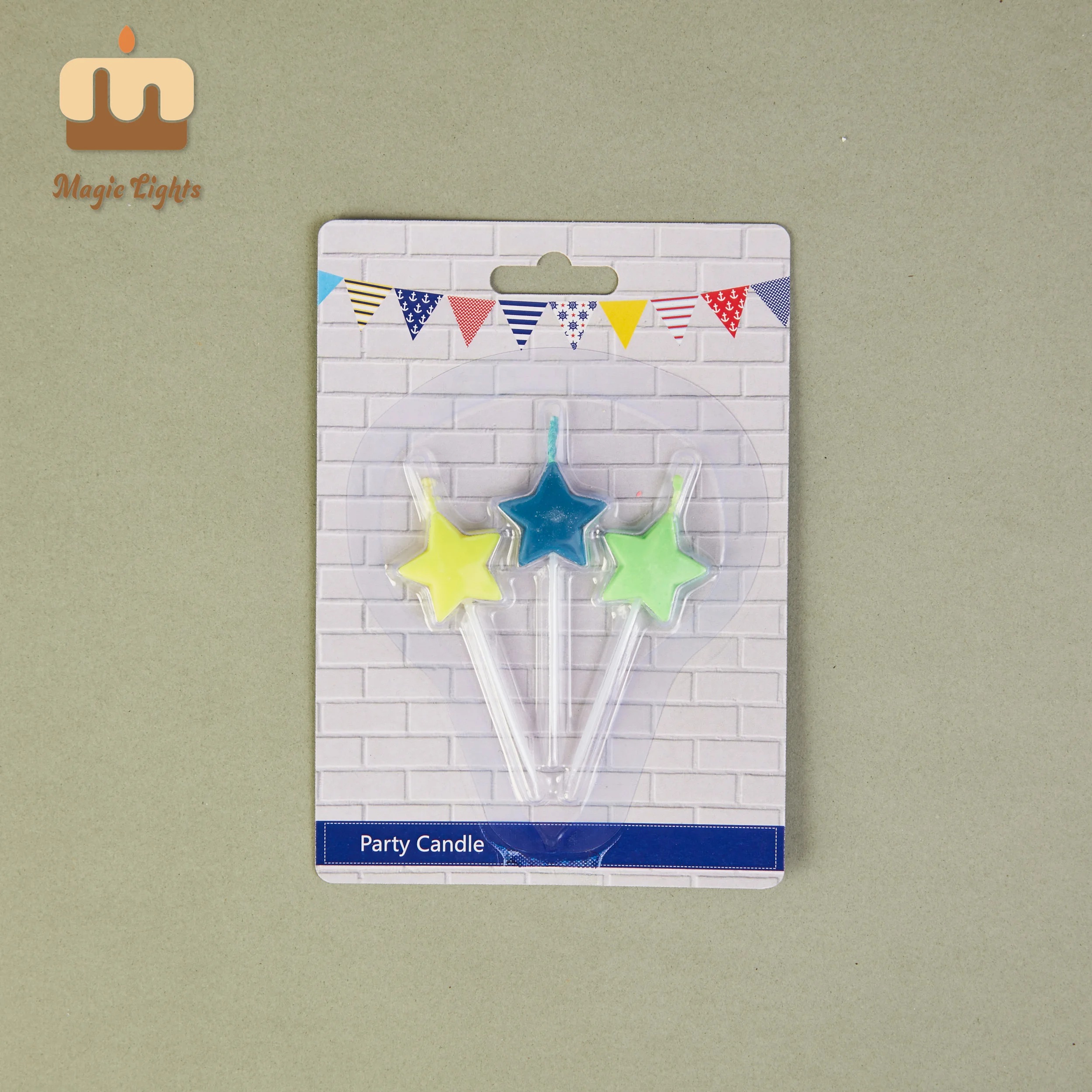 Magic Lights Colored Flame Star Candles 2.5cm 3 Colors Mix for Boys 1