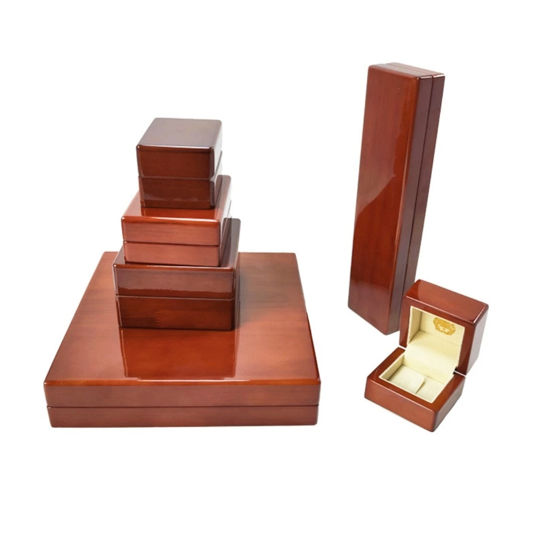 High-grade glossy lacquer spray paint jewelry box ring earrings bracelet pendant jewelry gift wooden storage box 1