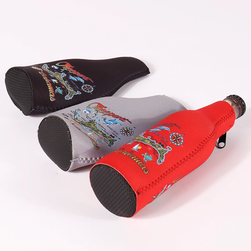 Brugerdefineret stubby flaskeholder neopren sublimering kan kølere med lynlås 1