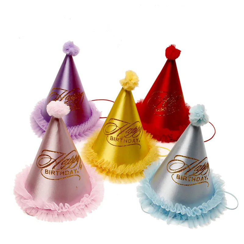 Luci magiche Cappelli da festa di compleanno in pizzo cappelli di compleanno colorati per bambini & adulti 1