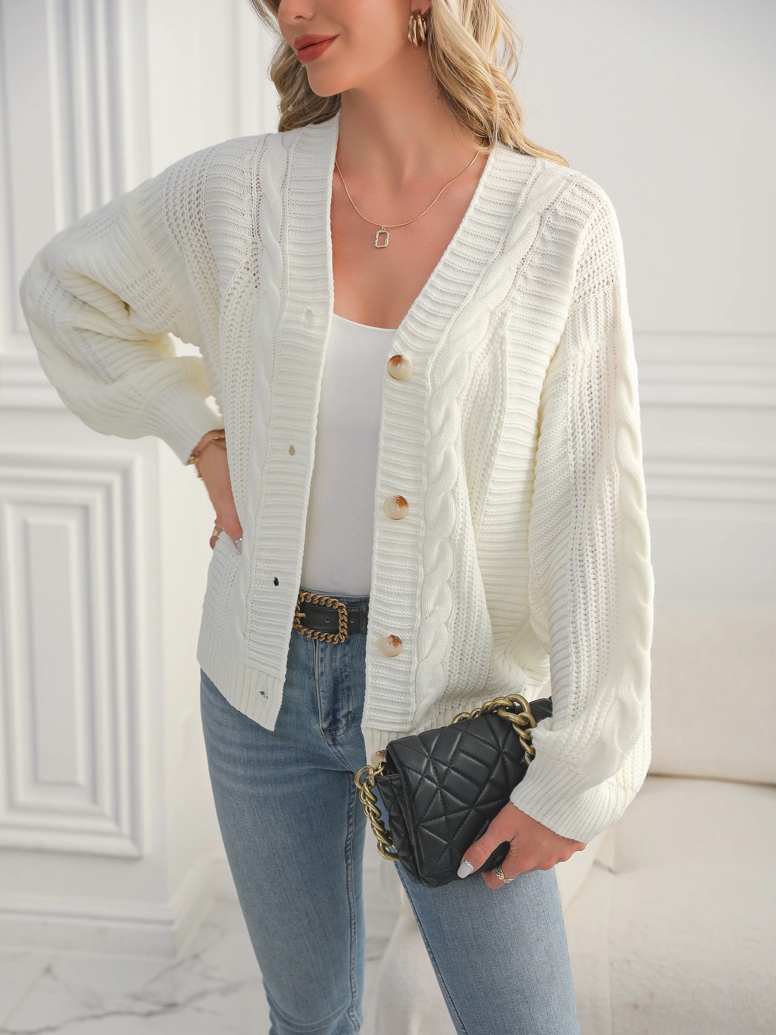 Bulk Production Cardigan Sweater Knit Price List 6