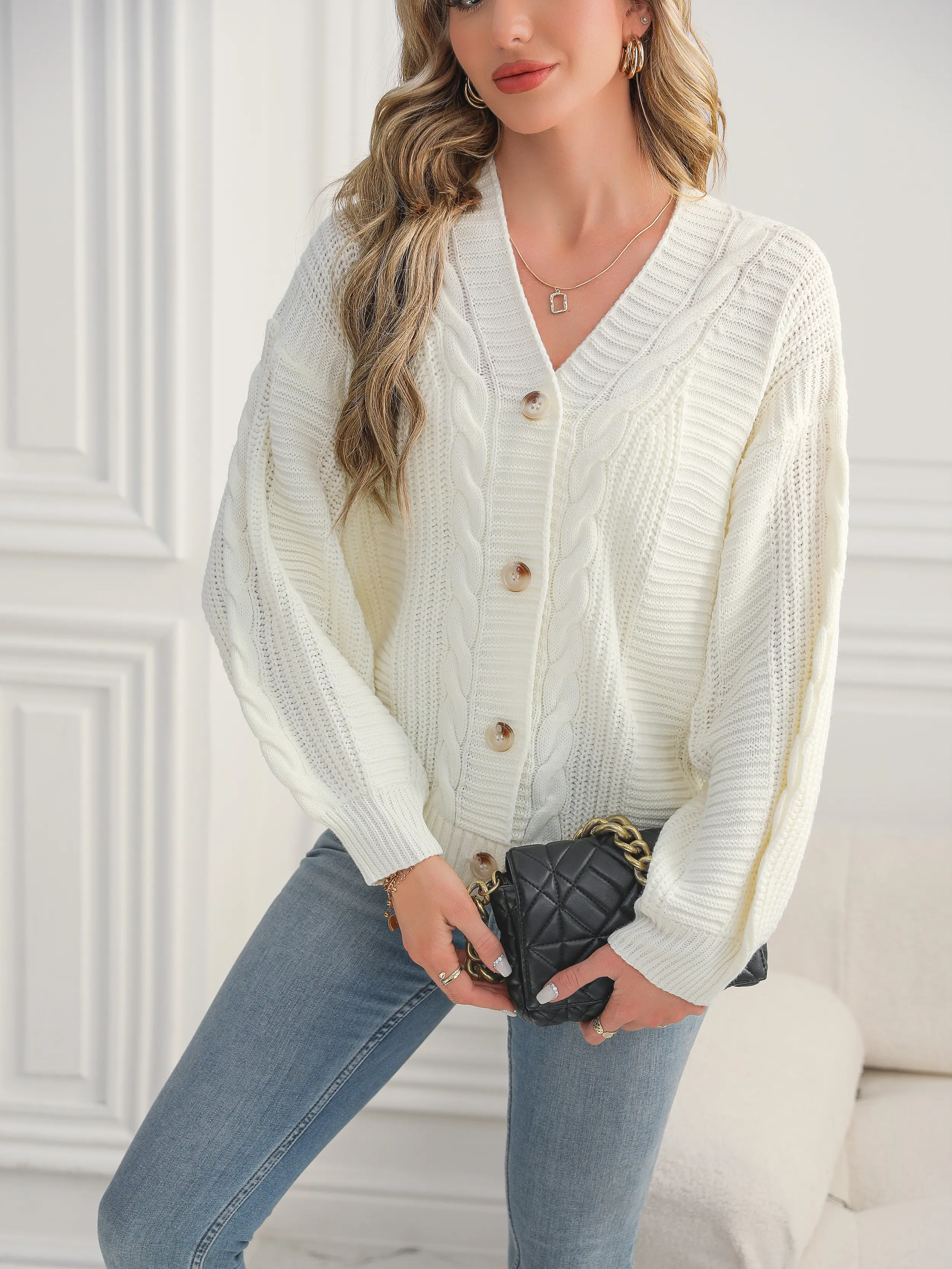 Bulk Production Cardigan Sweater Knit Price List 5