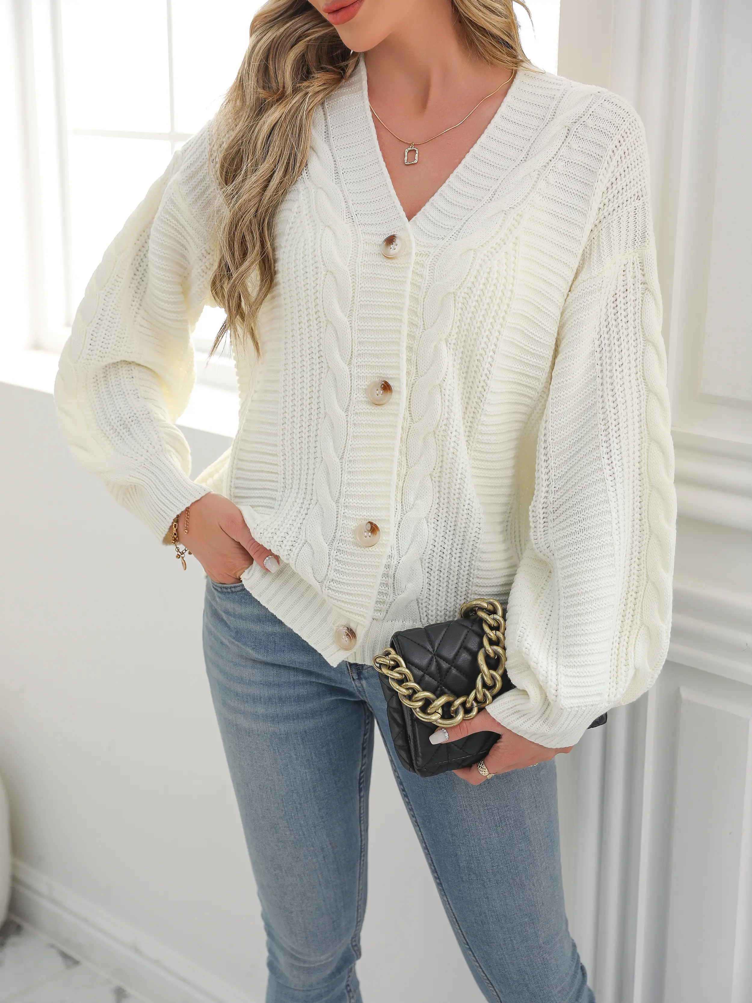 Bulk Production Cardigan Sweater Knit Price List 3