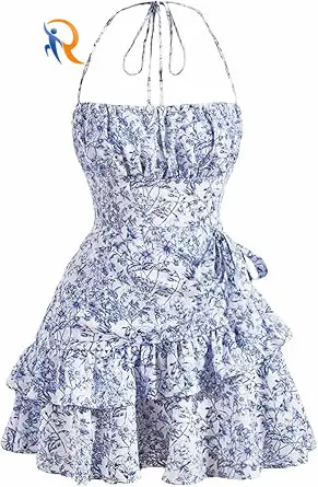 Women's Floral Print Sleeveless  Mini Dress 1