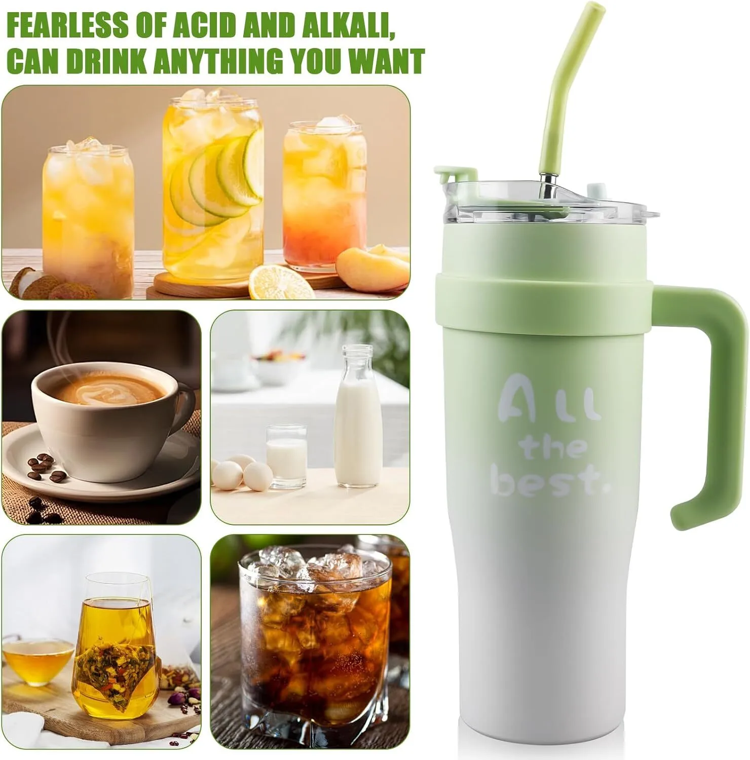 New design double walls stainless steel water bottle Simple gradient color with straw for camping 1