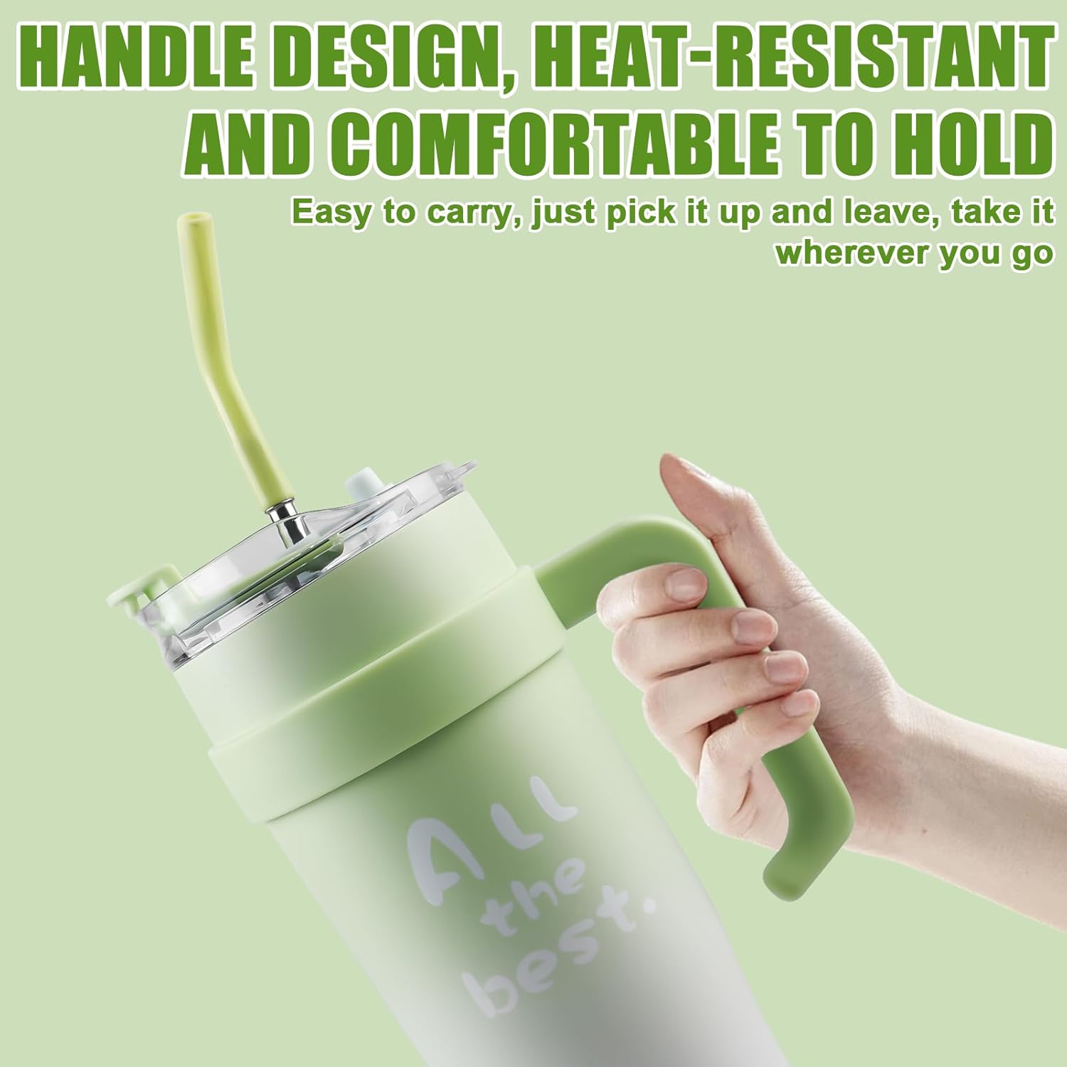 Neues Design Doppelwände Edelstahlwasserflasche einfache Verlaufsfarbe mit Stroh für das Camping 3