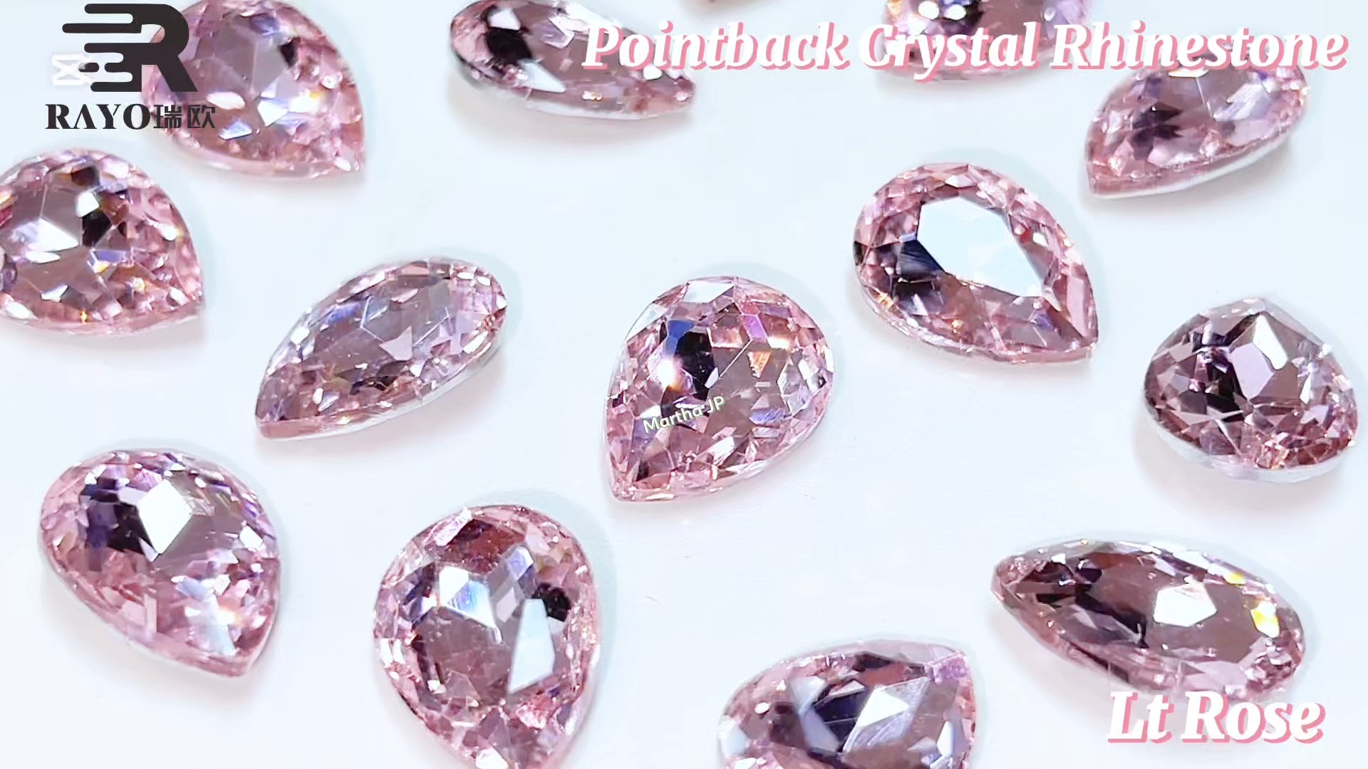 Pointback Rhienstone Lt Rose