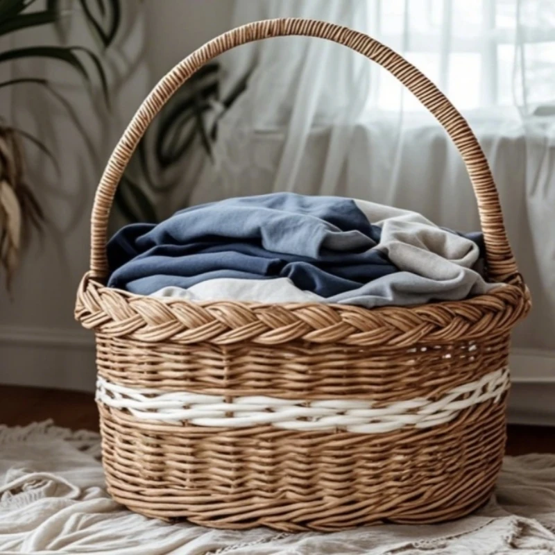 Basketgem Rattan Storage Basket Pastoral Style Design Gift Basket 1
