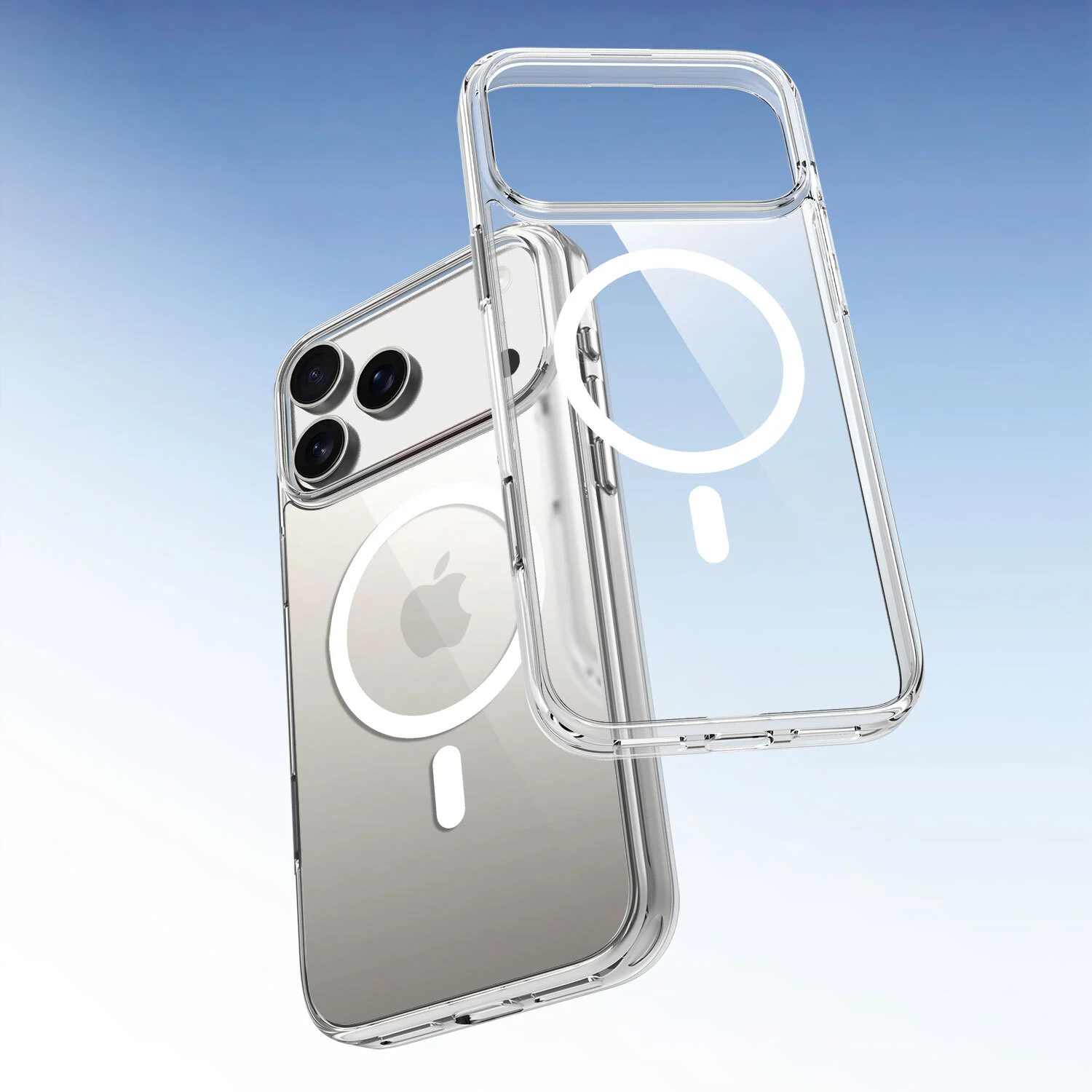 iPhone 17 Clear Phone Case with Ai Camera Button, TPU PC Material, Anti Yellow 1
