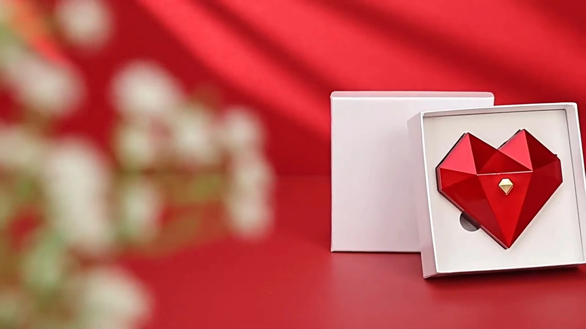 New automatic heart-shaped proposal ring packaging box, heart-shaped ring box, Valentine's Day gift 1