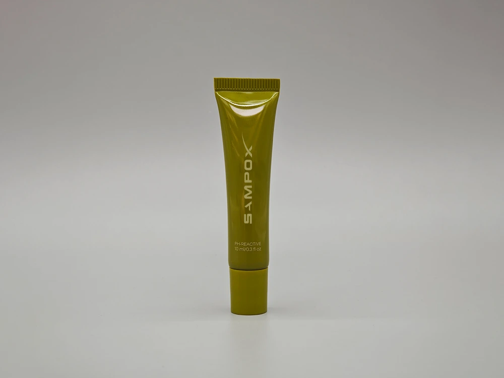 Lip Balm Tube with Soft TPE Applicator Cap PE Green Body D16mm 10ml 1