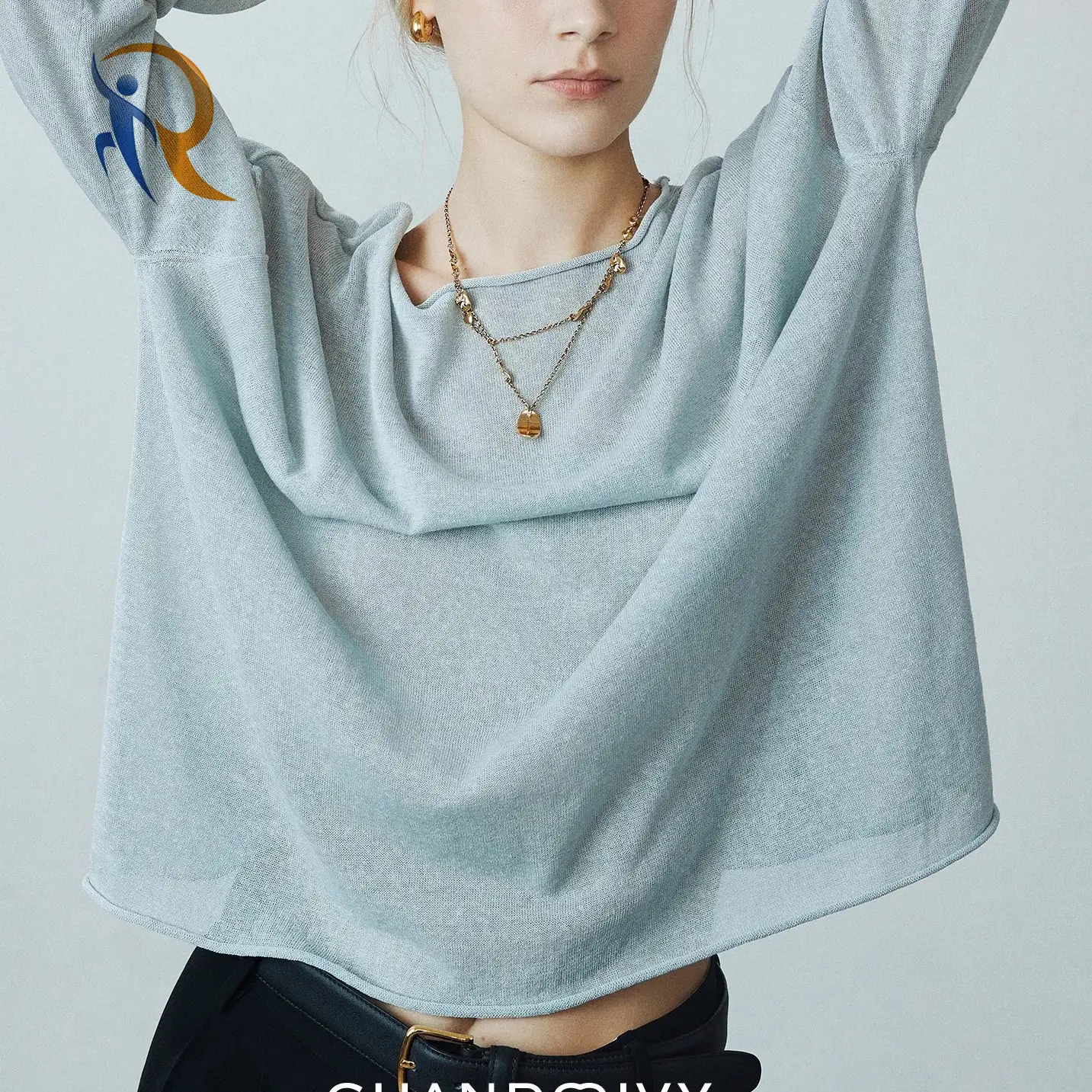 Linen cotton crew neck shirt 1
