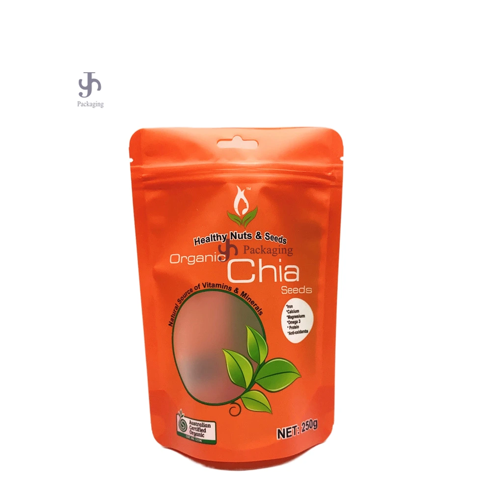 Food Grade Custom Printing Recyclable Stand Up Zipper With Window For Nuts and Seeds 1