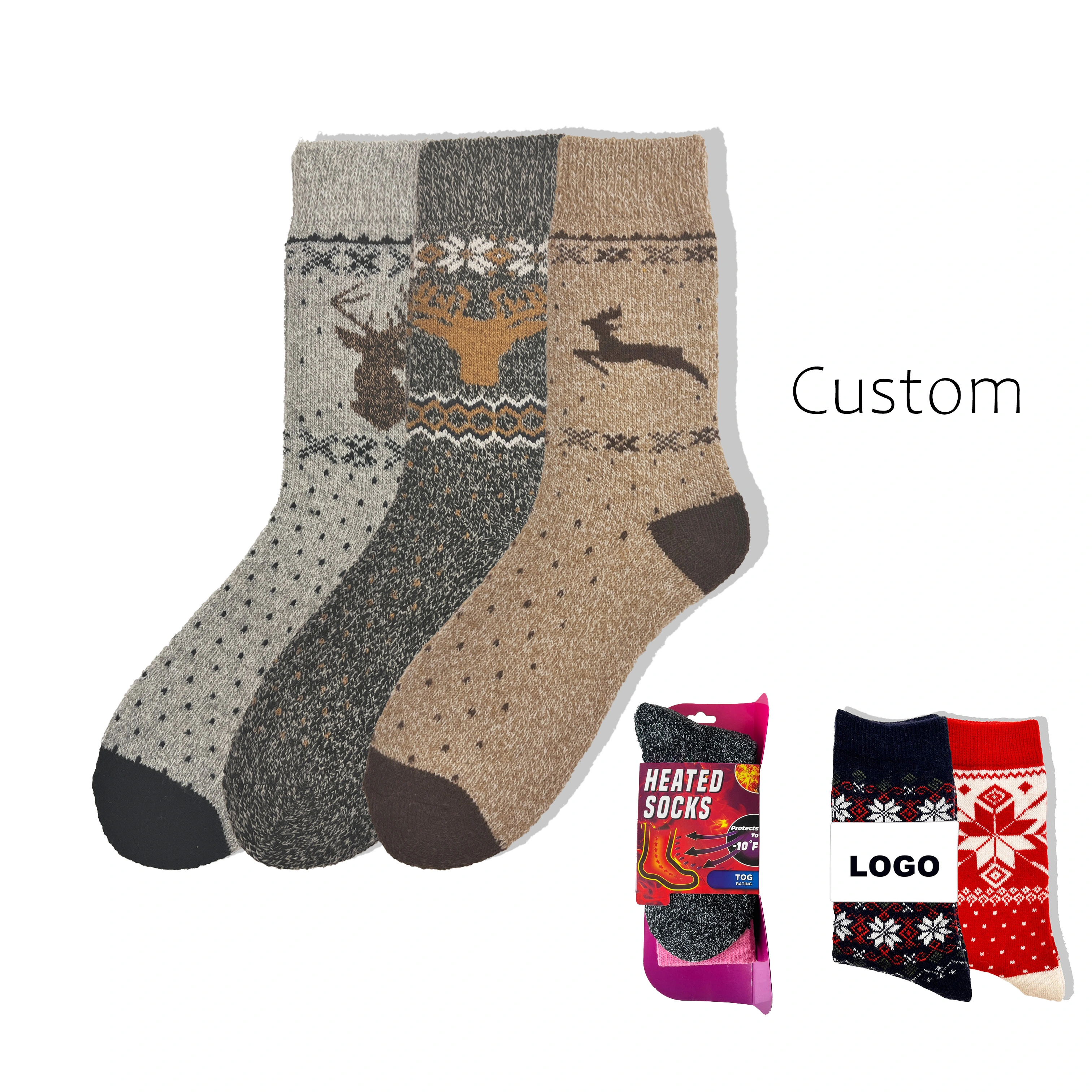 Custom Wool Socks High Keep Warm in  Winter High Quality Custom Packaging Winter Socks HY-M-034 1