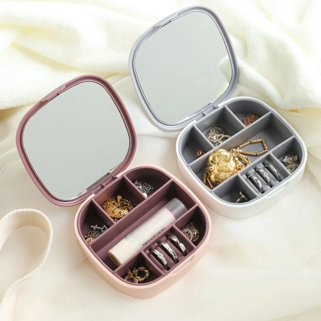 Portable multi-functional jewelry storage box travel accessories lipstick ring necklace stud earrings jewelry box 1