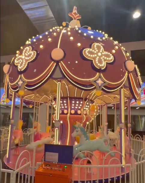 Pink Carousel Ride Jasmine Fantasy Carousel Amusement Ride - Vibrant Pink Color Scheme ...