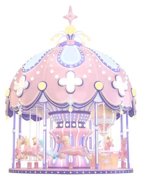 Pink Carousel Ride Jasmine Fantasy Carousel Amusement Ride - Vibrant Pink Color Scheme ...