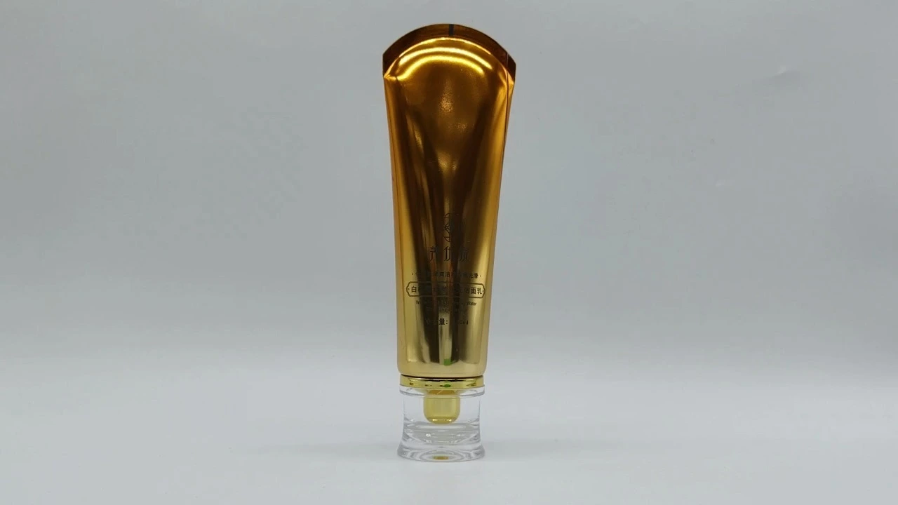 Envase de crema de manos de 100 ml y 200 ml, tubo de PE exprimible con etiqueta UV 1