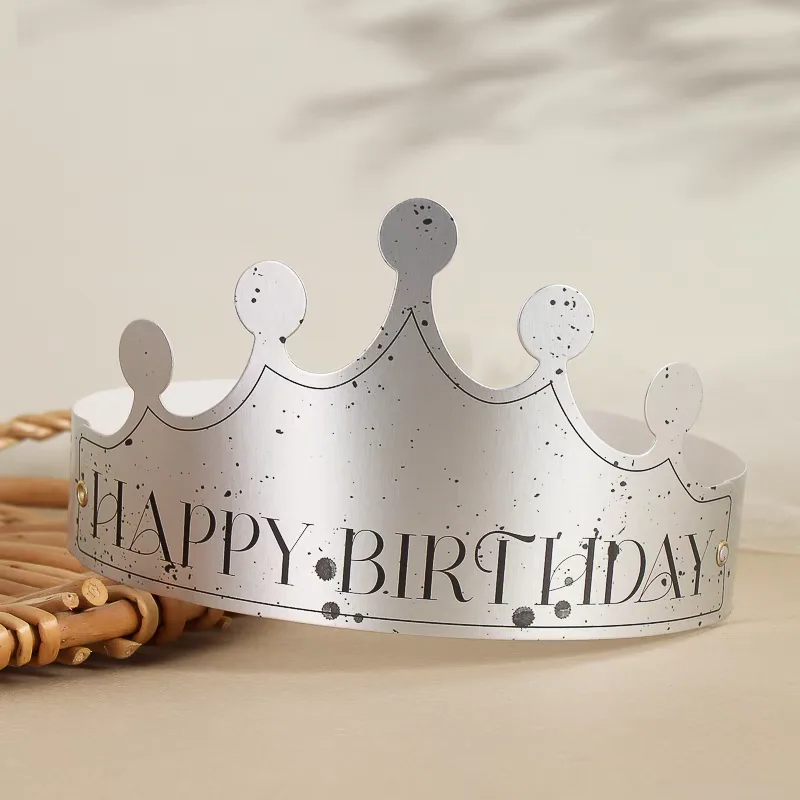 Magic Lights Gold Silver Paper Crowns Crowns Birthday Party Crowns للبالغين نساء الرجال القبعات لحفلات الحفلات 1