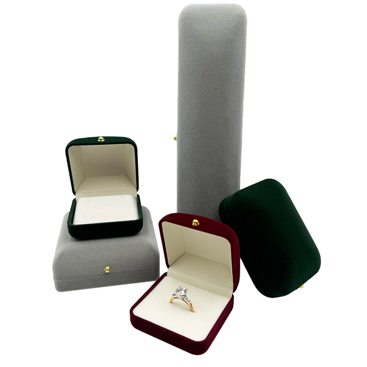 High-end plant velvet fabric jewelry box stud earrings ring bracelet pendant bracelet accessory packaging box 1