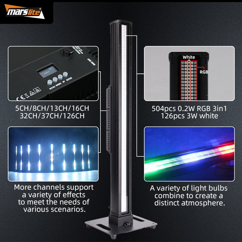 Barre lumineuse LED Pixel étanche IP66 pour DJ, éclairage de scène stroboscopique d'extérieur 9