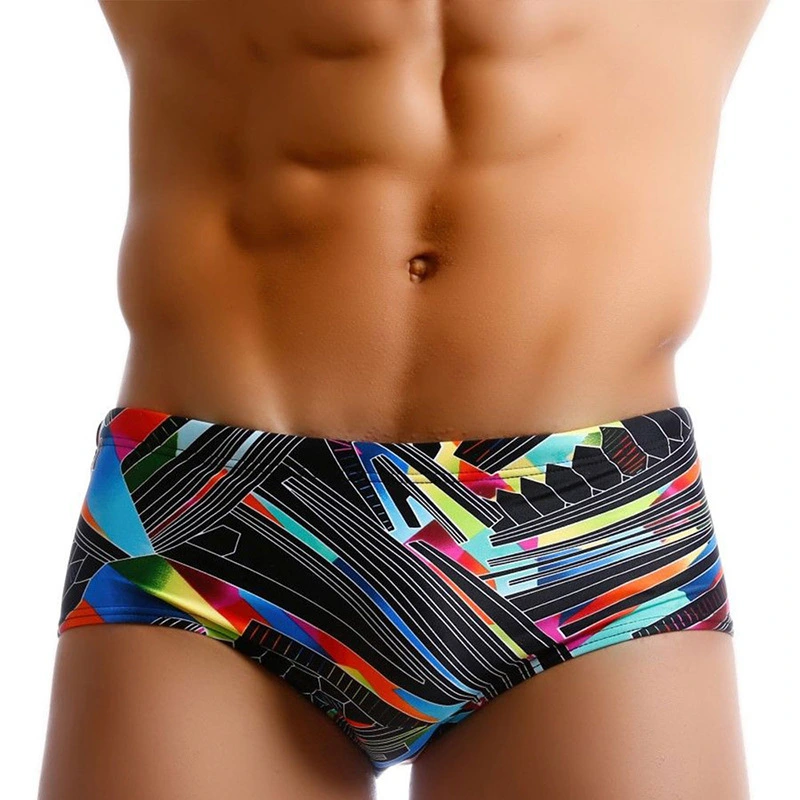 Heren Bikini -briefs Streep Swim Trunk Trunk Men's Beach Wear Multicolor Swimming Strops 1