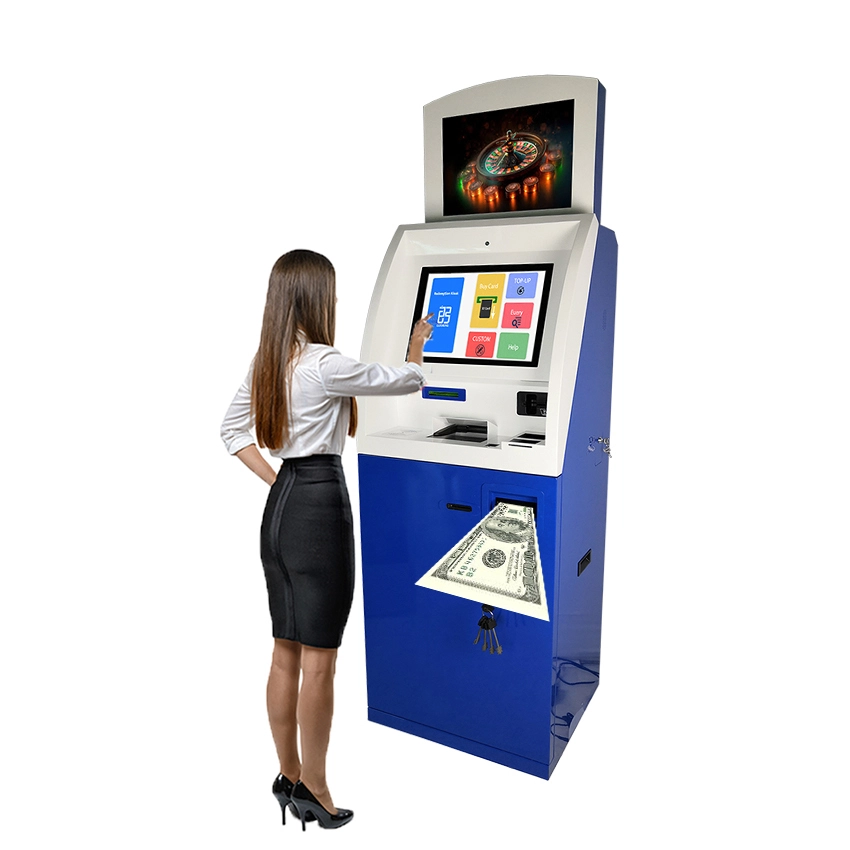 Fabricantes de cajeros automáticos de quiosco en China Crity Deposit Bank Retiro de efectivo en efectivo Precios de dispensación de efectivo inteligente 1