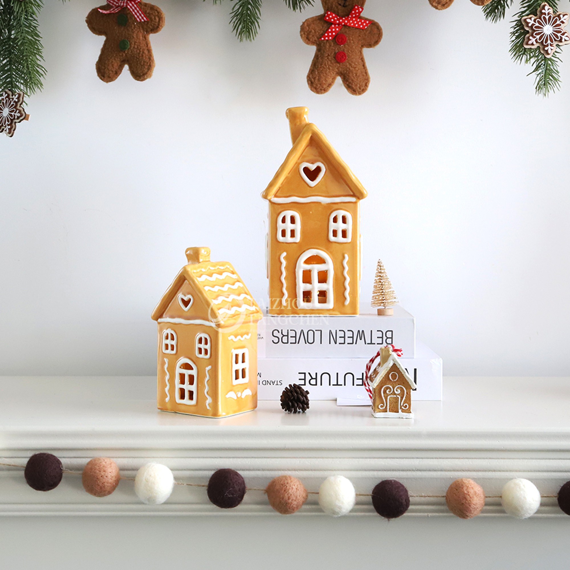 Home Christmas Theme Año Nuevo Decoración de fiesta de Navidad Decoraciones de Gingerbread Man Decorations 3