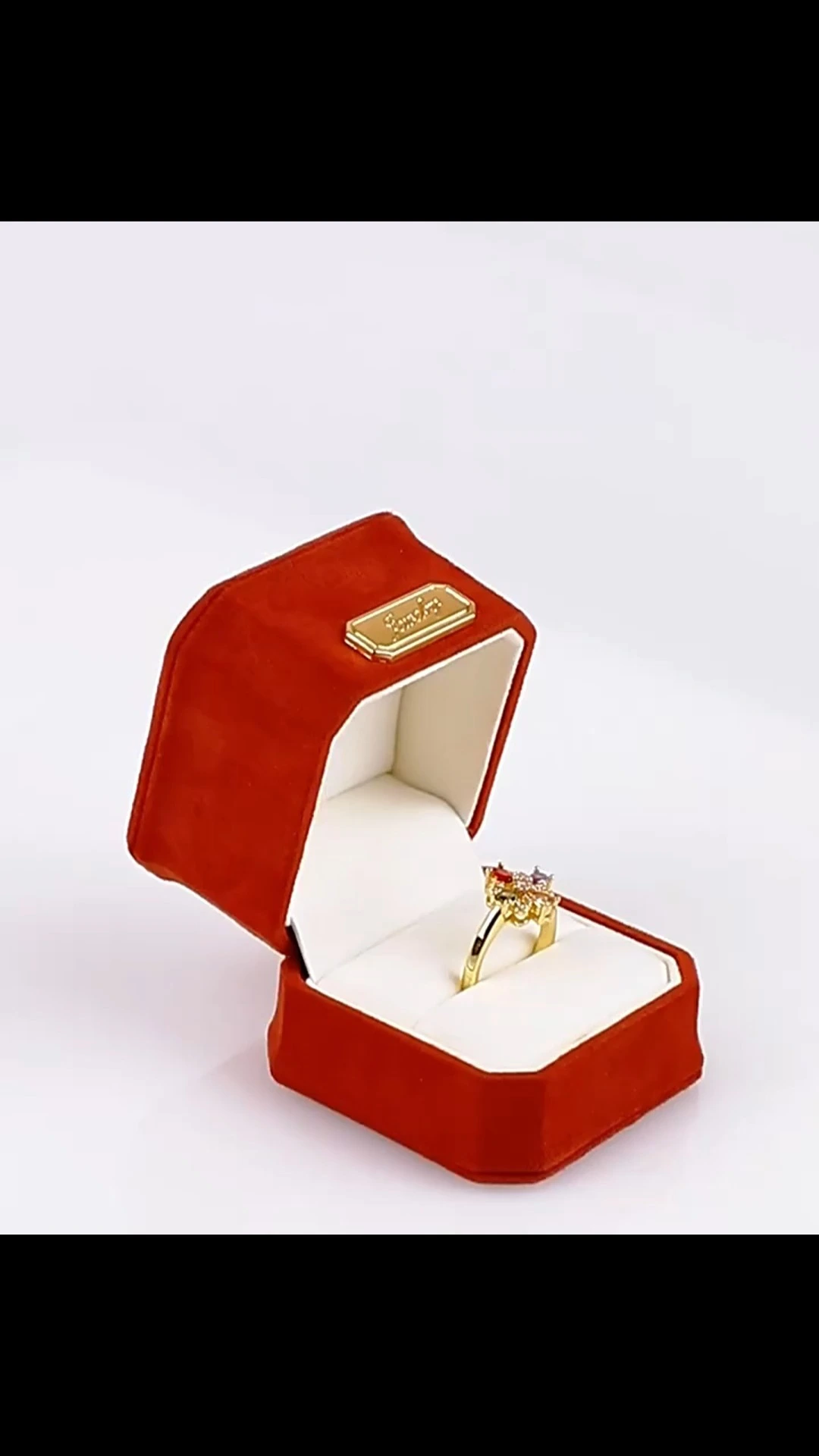 Premium Octagonal Faux Suede Jewelry Box ring pendant earrings bracelet jewelry gift box 1