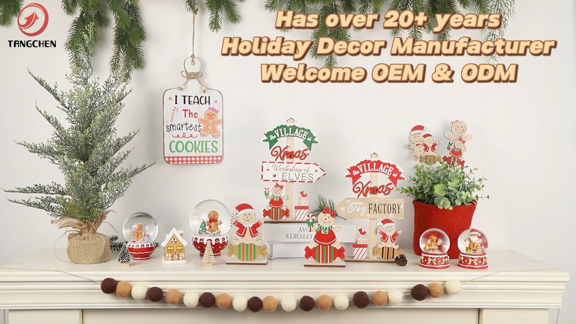 Home Holiday Tischdekoration Neujahr Kid Geschenke Weihnachten hölzerne Lebkuchen -Ornamente