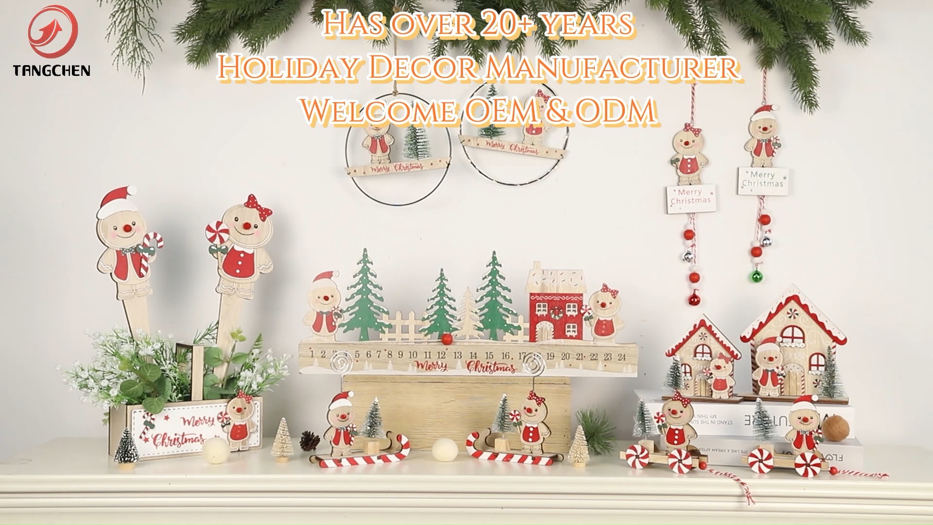 Feiertagsparty Dekor Holztisch Schilder Einkünfte Mehrzweck Weihnachtshölzern-Lebkuchen-Ornamente