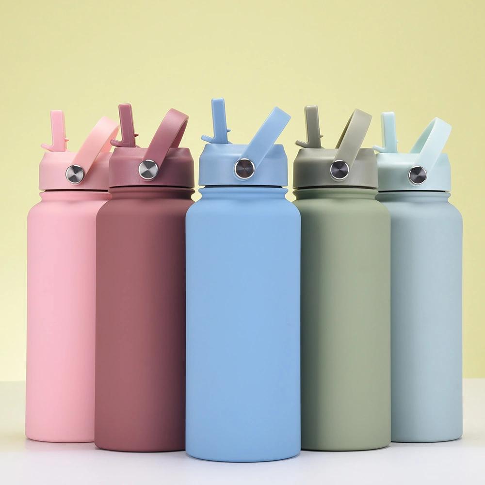 Dopamine color stainless steel vacuum bottle with handle for travel 1
