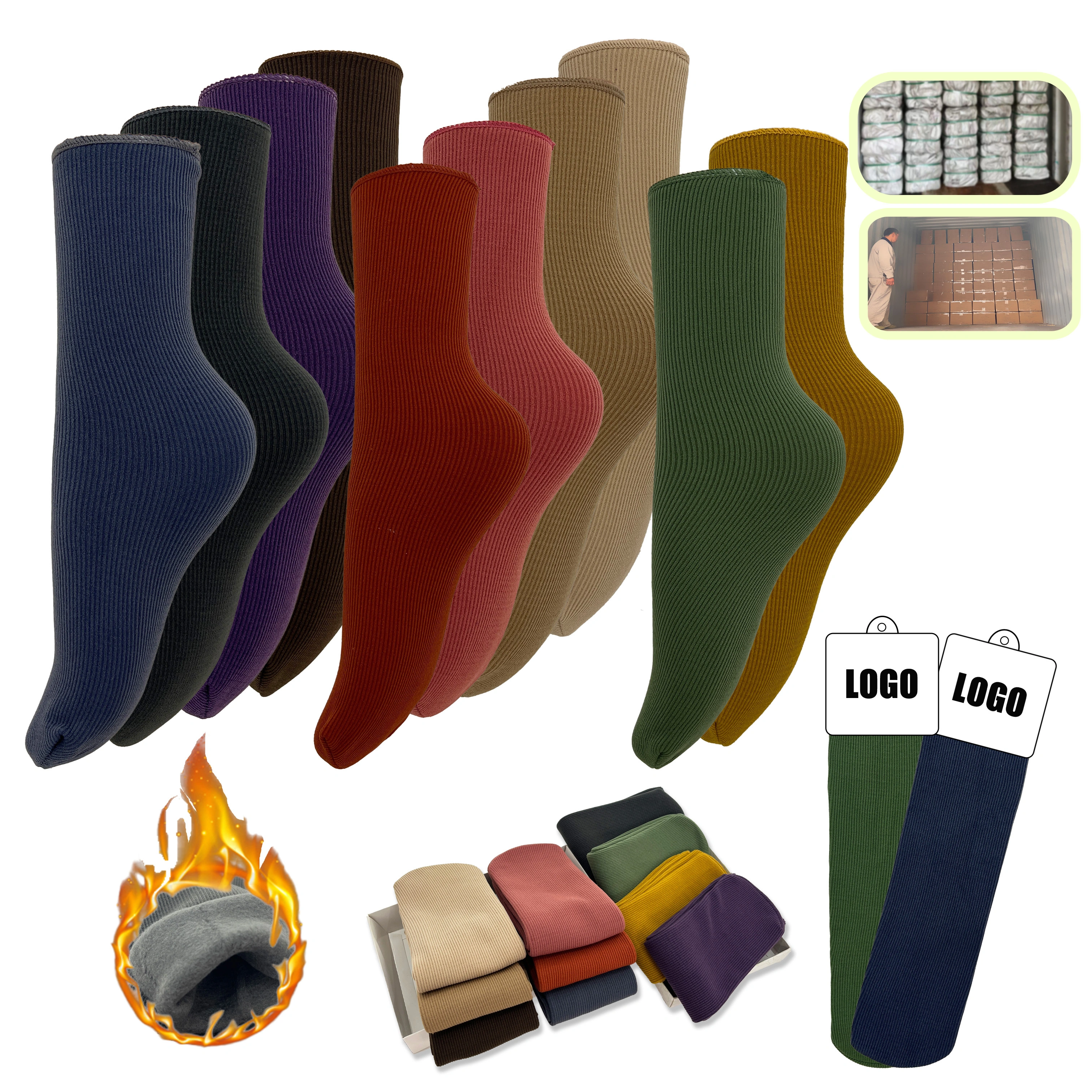 Calcetines para mujeres de invierno en el existente -Fuzzy- forrado de ropa interior cálida hy-w-052 1