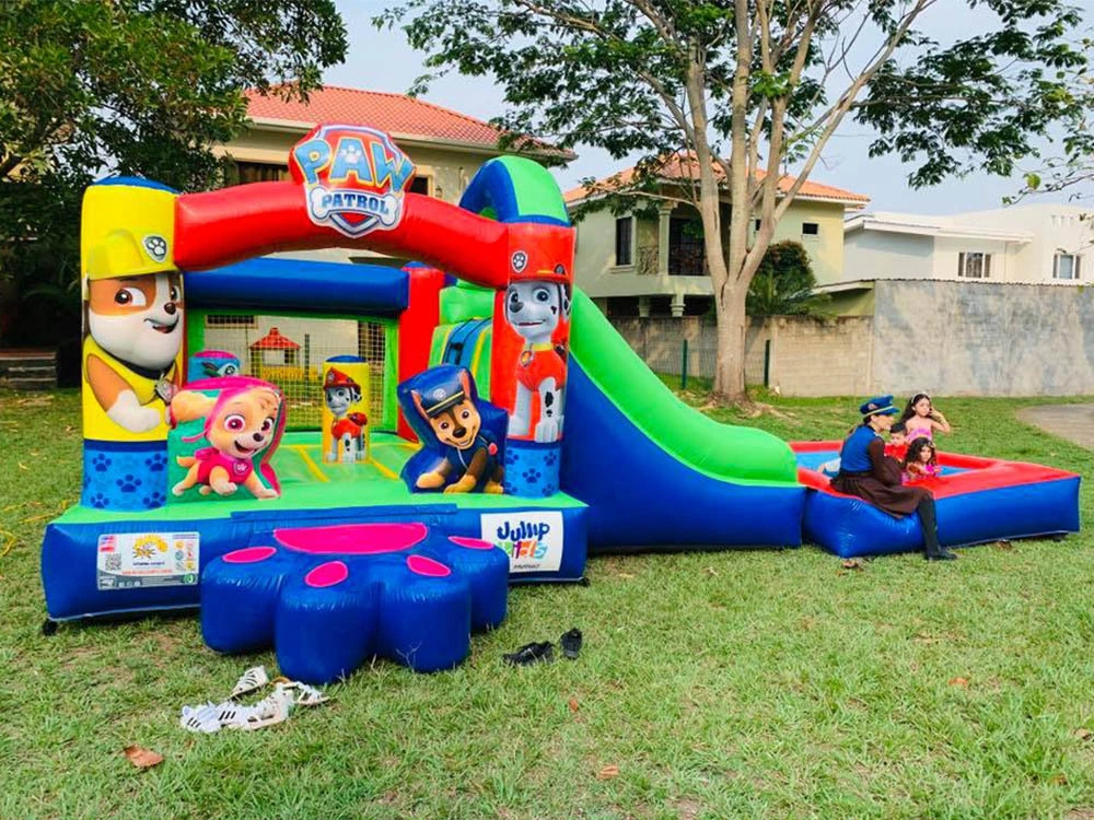 Cartoon Theme Paw Dog Inflatables Bounce Castle Combo with Slide 1