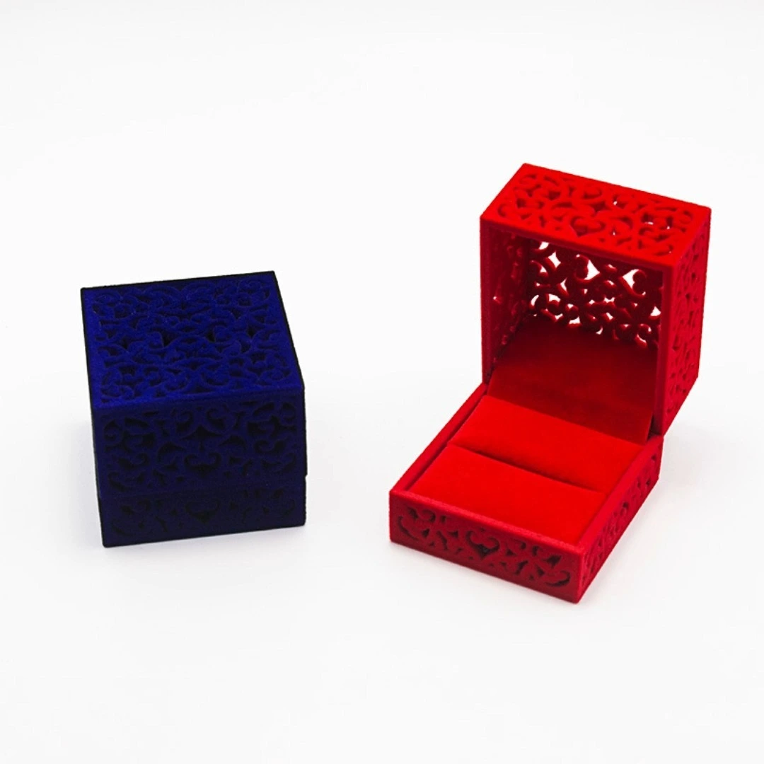 Creative velvet hollow ring box festive ancient style ring earrings necklace jewelry gift box 1