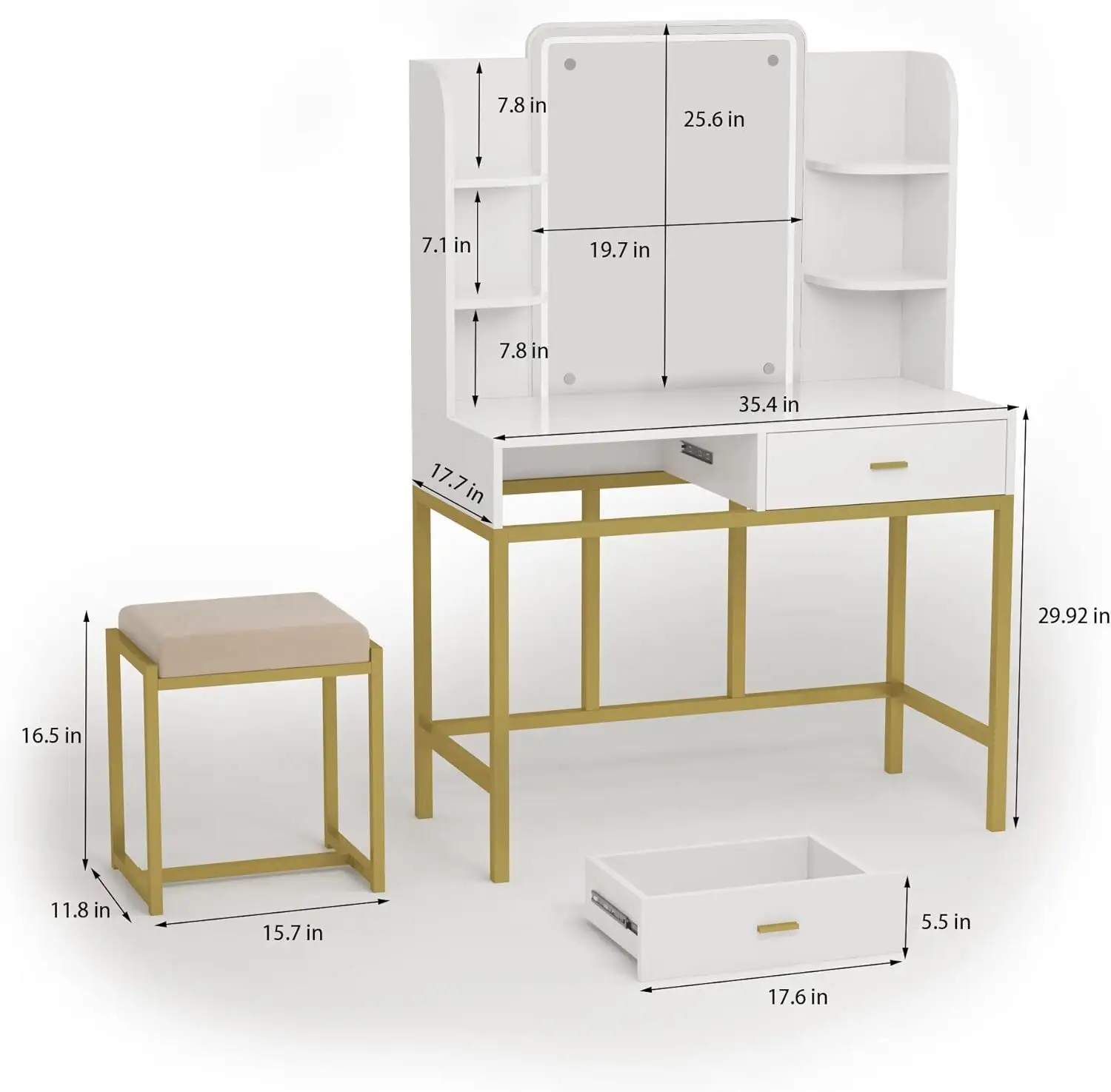 Yifan Furniture Metal Frame Dressing Table Manufacturer 7