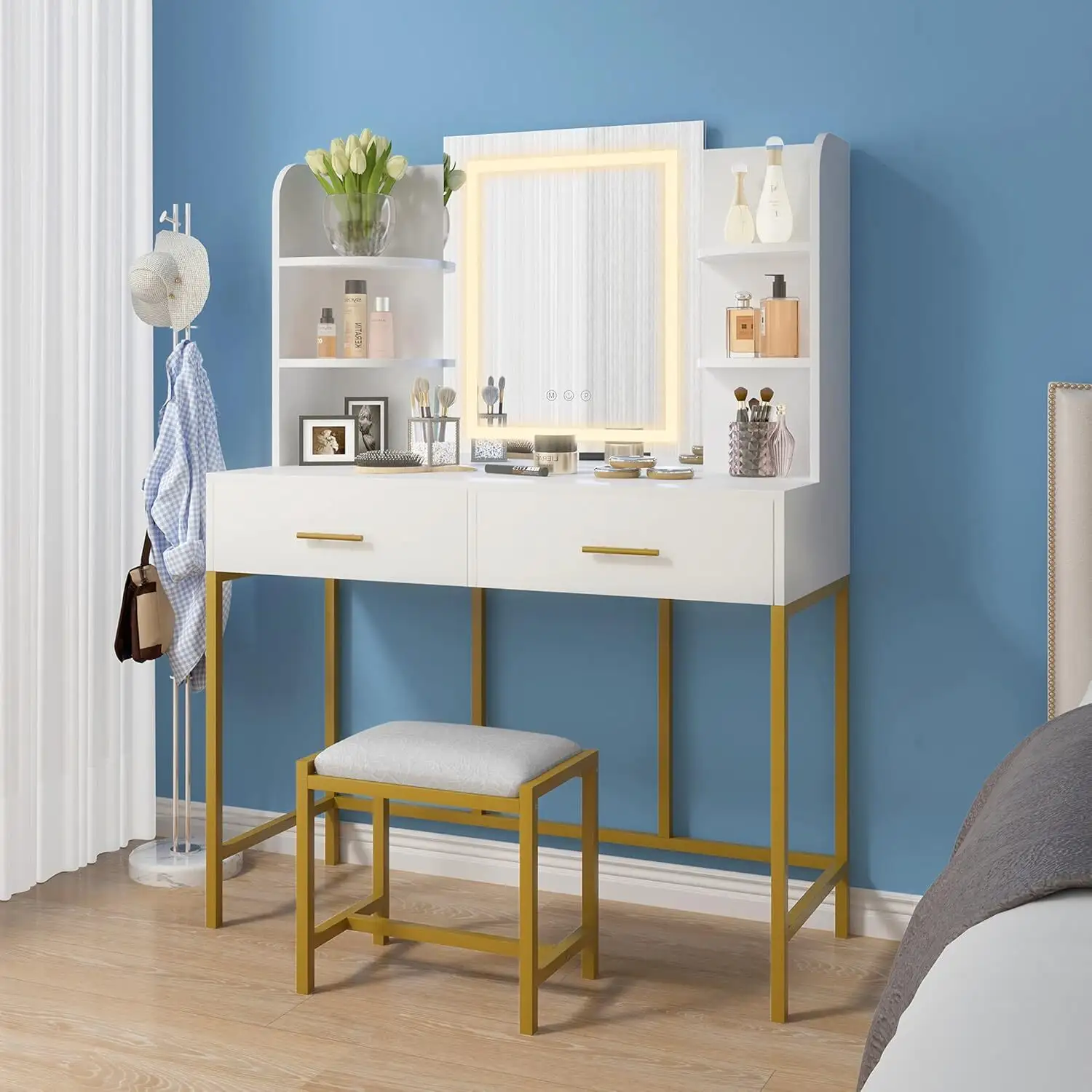 Yifan Furniture Metal Frame Dressing Table Manufacturer 5