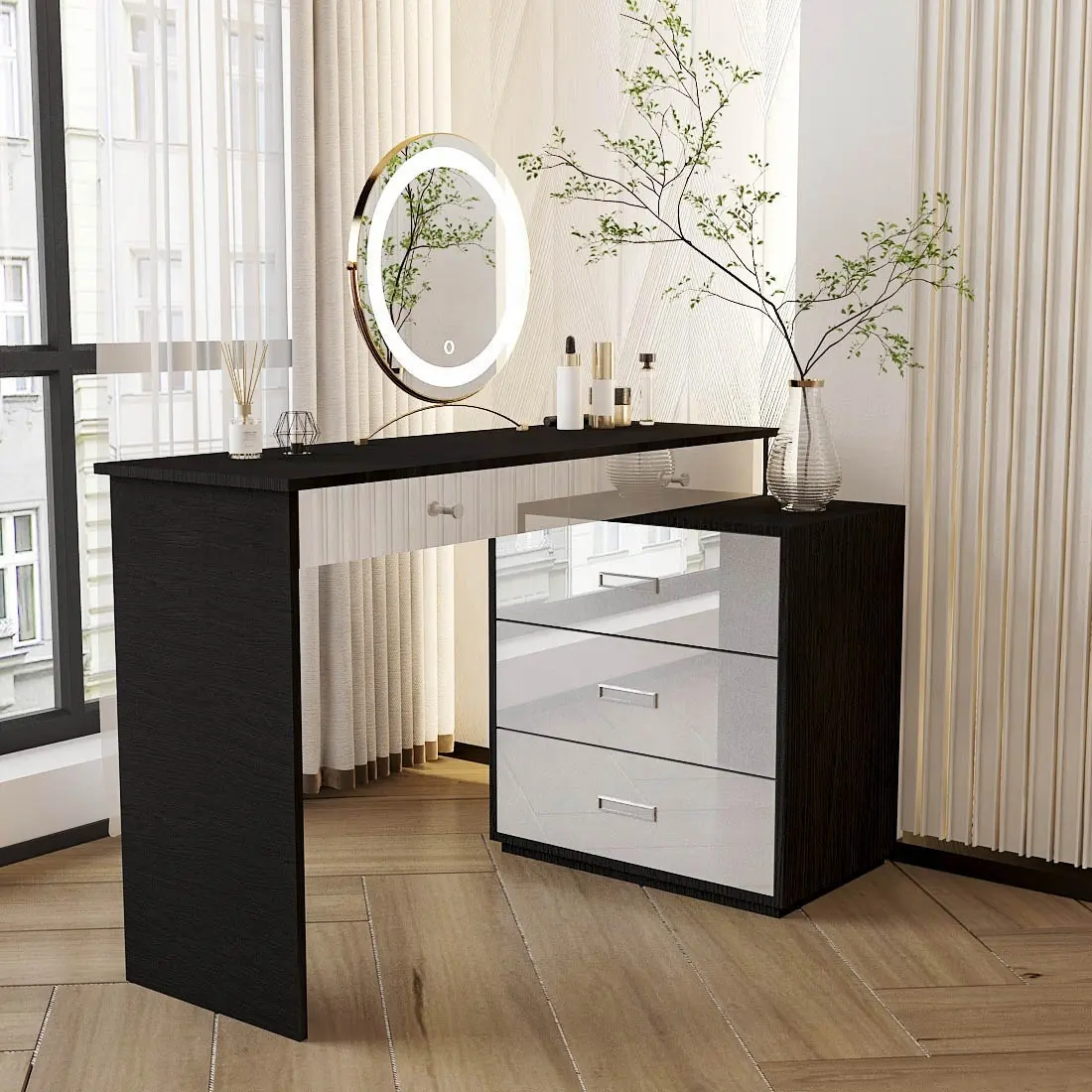 Wooden Dressing Table with Lights Dresser Table Wholesale - Yifan Furniture 6