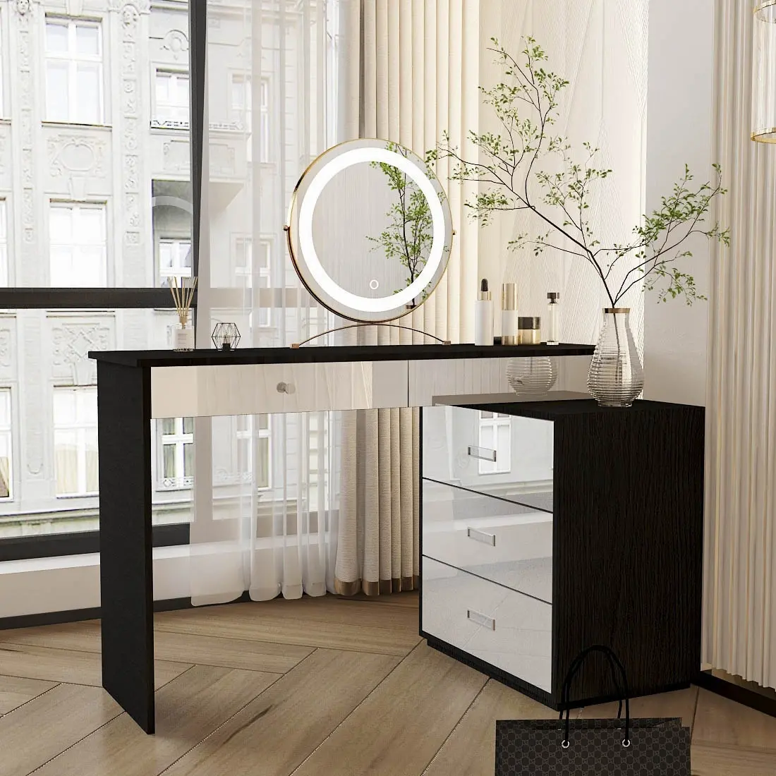 Wooden Dressing Table with Lights Dresser Table Wholesale - Yifan Furniture 5