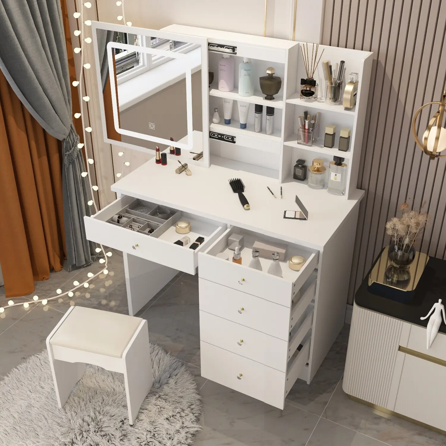 Hot Sale Solid Wood Dressing Table with Drawers Company 6