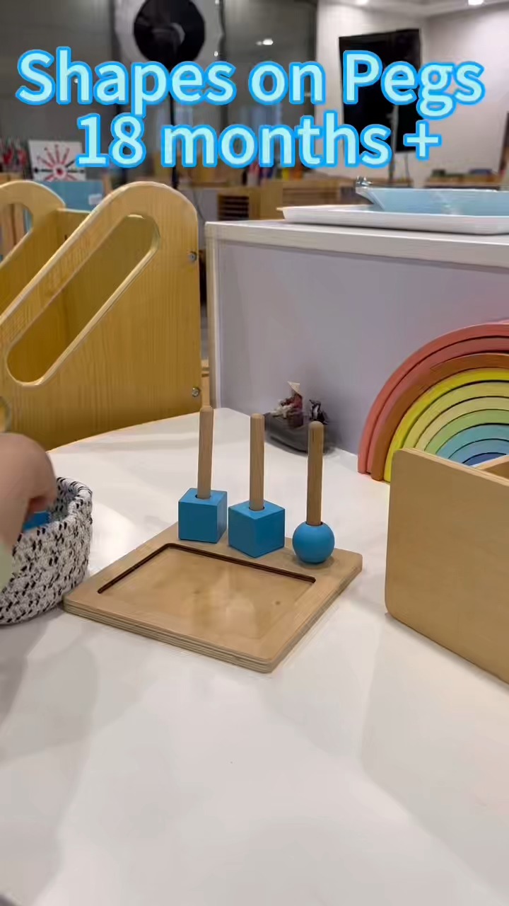 Quiet focus in action! 🌟 Our Montessori Shape Peg Board