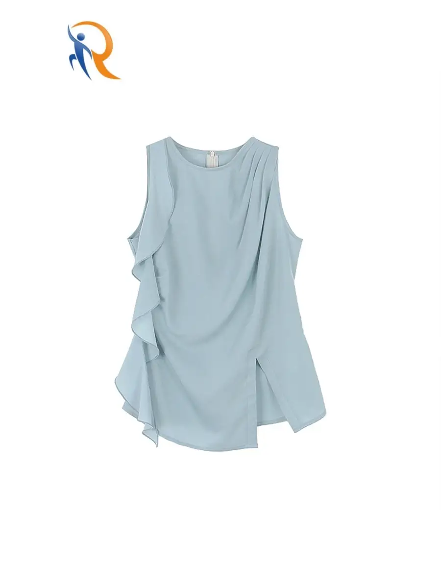 Summer Sleeveless Top with Symmetric Frills 1
