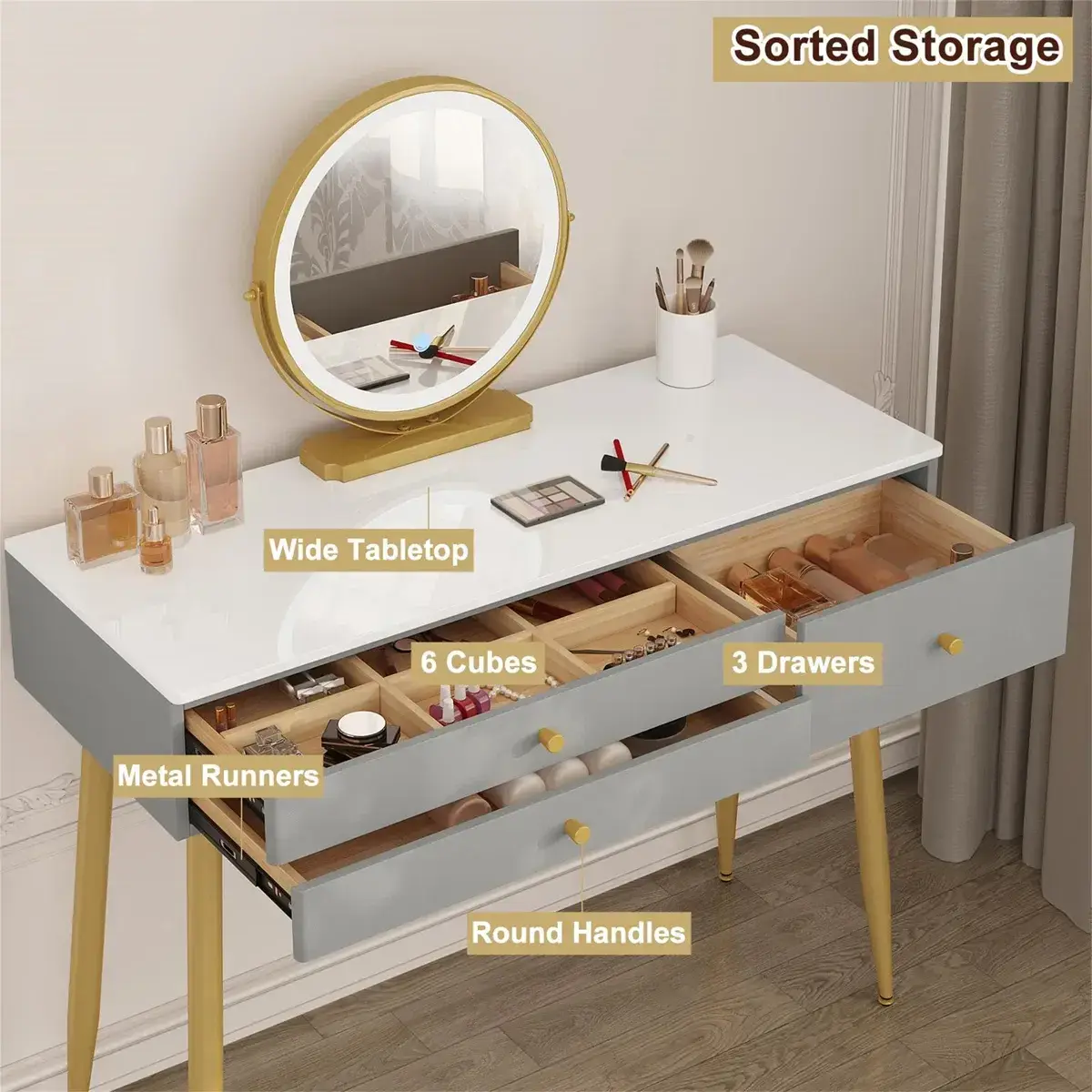 Metal Makeup Table Bedroom Furniture Wholesale - Yifan Furniture 7