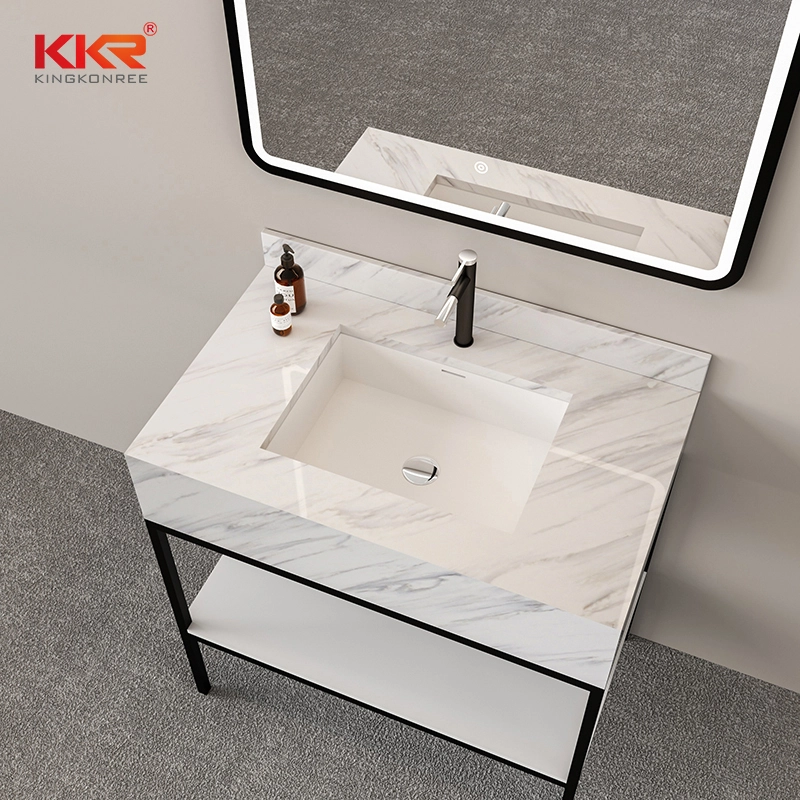 Kingkonree Single Sink acima das bacias do banheiro para o projeto de apartamento 1