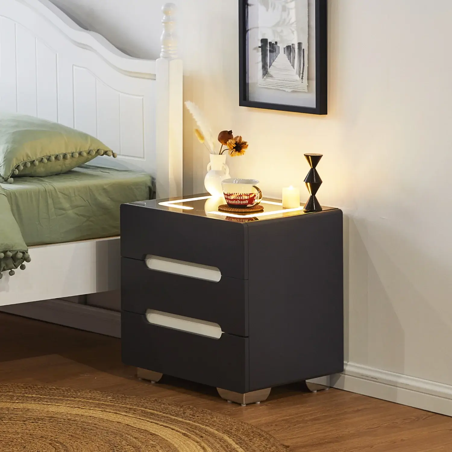 Durable 3 Drawer Bedside Table Company 2